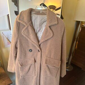 Camel Fuzzy Pea Coat